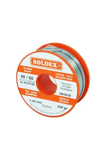 40-60 Lehim Teli 200 Gr 1.2 mm- Sn:40 / Pb:60