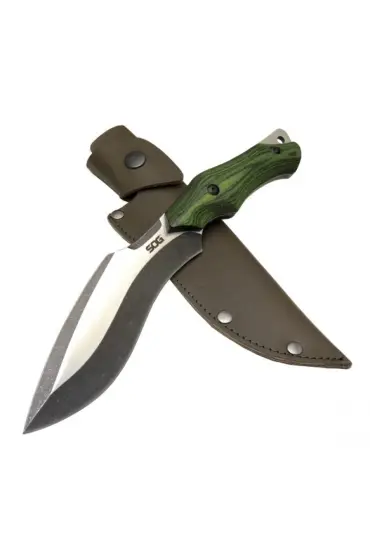 Sog Vaquita Kukri 807B GRN Yeşil Outdoor Bıçak 27cm - Ahşap Sap, Deri Kılıf