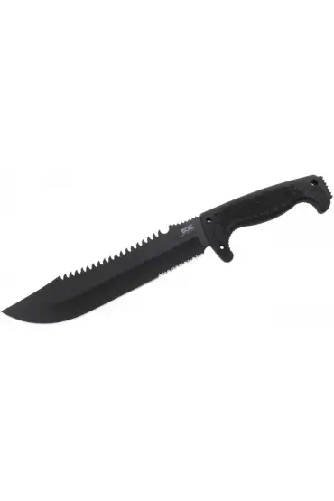 Sog F03T Kamp Tırtıklı Testereli Outdoor Pala / Bıçak 39 cm - Kauçuk Saplı