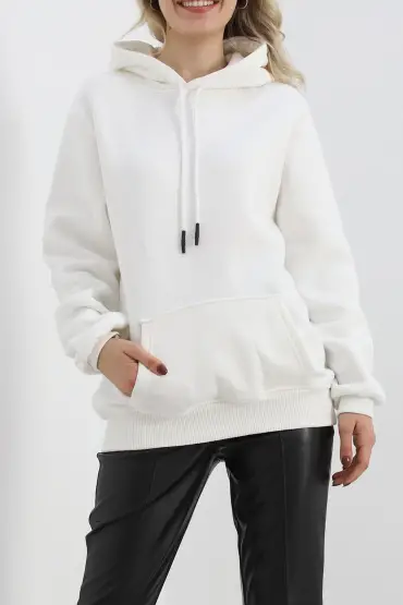 Kanguru Cep Oversize Sweat Ekru - 3080.275.