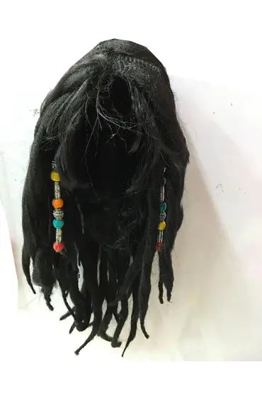 Siyah Renk Joe Dreadlocks Astarlı Kabarık Rasta Peruk  1 Adet