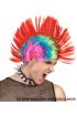 Mohican Mohawk Punk 70 li Yıllar 80 li Yıllar Peruğu Rainbow Peruk Kırmızı Saçaklı