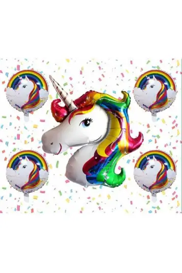 Unicorn Folyo Balon Seti 5 Parça