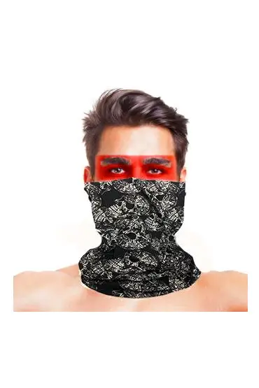 Çoklu Kafatası Baf Bandana Siyah Beyaz Maske