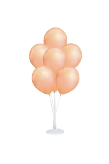 Balon Standı ve 10 Adet Sedefli Metalik Rose Gold Balon Seti