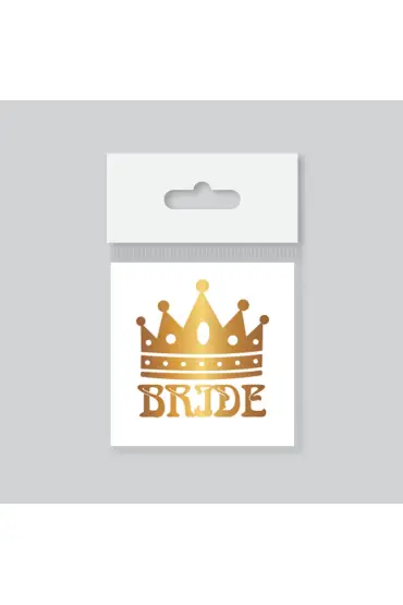 Tekli Bride Tattoo Model 7 - Altın Yaldız - 5,5 cm x 5,5 cm - Geçici Dövme