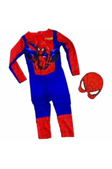 Örümcek Adam Kostümü Maskeli - Çocuk Spiderman Kostümü 5-6 Yaş