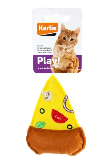 Peluş Pizze Kedi Oyuncağı 10,5 cm Sarı