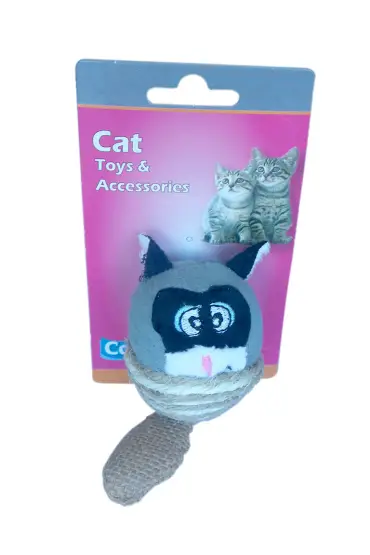 İpli Rakun Kedi Peluş Oyuncağı 6x5 cm