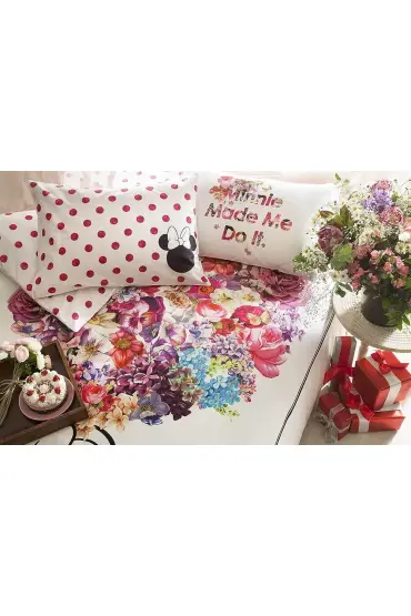 Çift Kişilik  Minnie  Flowers Nevresim Takımı