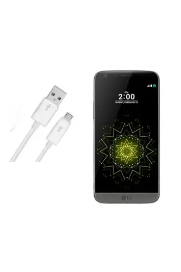 LG G5 Şarj Data Kablosu Beyaz