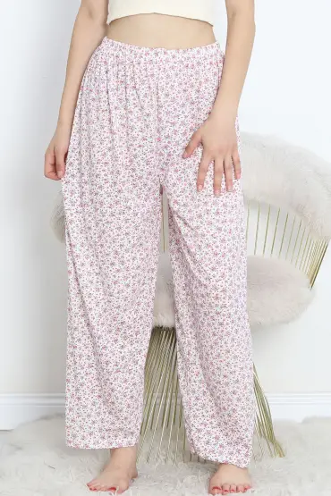 Büyük Beden Pijama Altı Çiçekdesenli