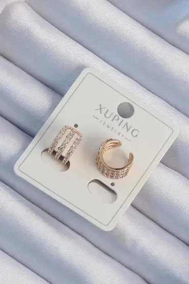 Xuping Rose Renk Zirkon Taş Kaplama Earcuff Küpe - TJ-BKP9471