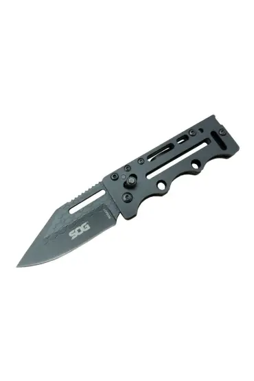 SOG AC77BK Siyah Yaprak Kamp Çakı 15 cm - Metal Sap, Kılıflı