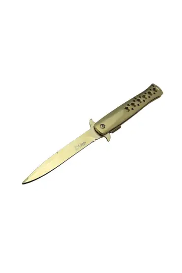 Tac-Force 1111A T-Lite Gold Kamp / Av Çakısı 23cm- Yarı Otomatik, Metal Sap, Kemerlikli