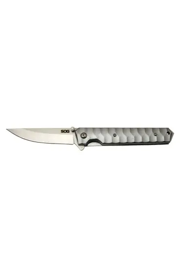 SOG Kendo 4010 Gri Kamp Çakı 21cm - Yarı Otomatik, Metal Sap, Kılıflı, Kemerlikli