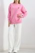 Kalp Nakışlı Şardonlu Oversize Sweat Pembe - 21621.200.