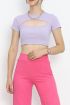 Dekolteli Crop Body Lila