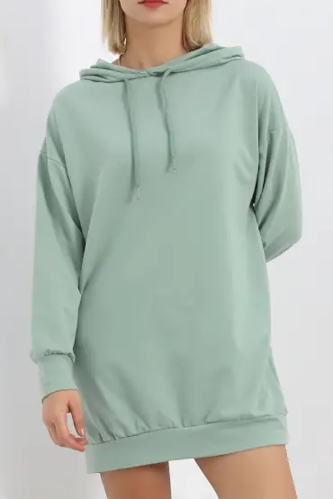 Oversize Kapşonlu Sweat Mint