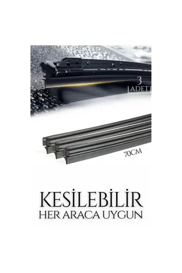 Turk Kesilebilir 70 cm Silecek Lastiği 3 lü set