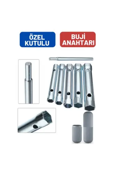 Turk Torklu 5 Ebat Buji Sökme Takma Anahtarı Kutulu Set