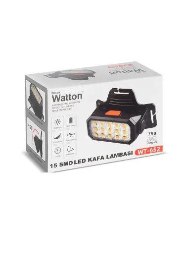 15 Ledli Sarı / Beyaz Şarjlı Kafa Lambası Watton Wt-652