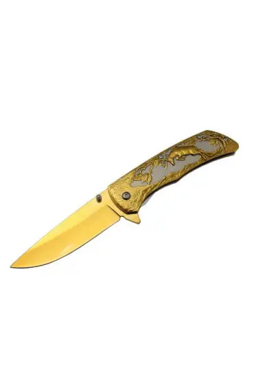 Geyikli Gold Çakı 21 cm , Kemerlikli