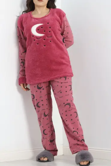 Battal Polar Pijama Takımı Mor