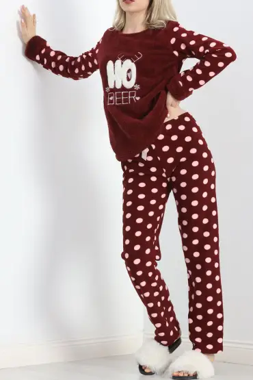 Polar Pijama Takımı Bordo