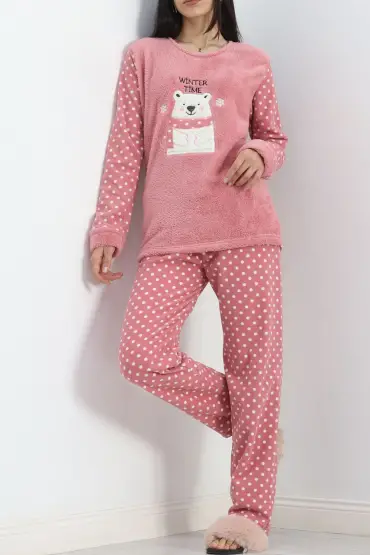 Polar Pijama Takımı Pudra