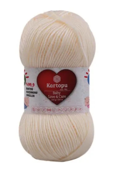 Kartopu Baby Love & Care  El Örgü İpi  | Krem K025