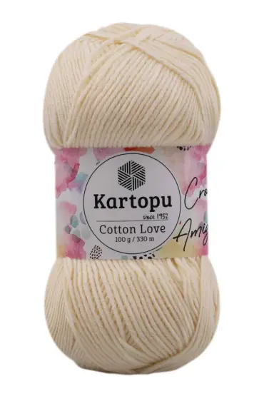 Kartopu Cotton Love El Örgü İpi  | Açık Sarı K037