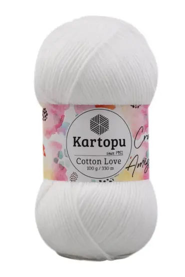 Kartopu Cotton Love El Örgü İpi  | Beyaz K010