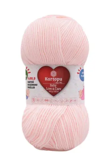 Kartopu Baby Love & Care  El Örgü İpi  | Açık Pembe K255