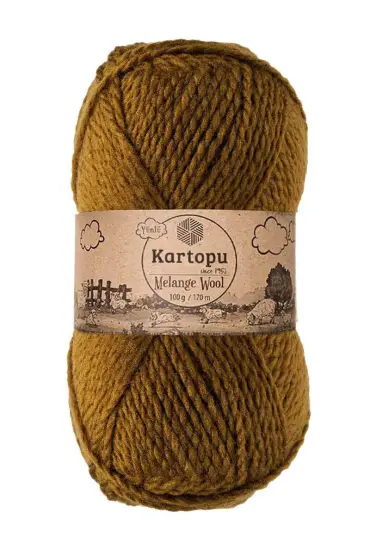 Kartopu Melange Wool El Örgü İpi Haki K4001