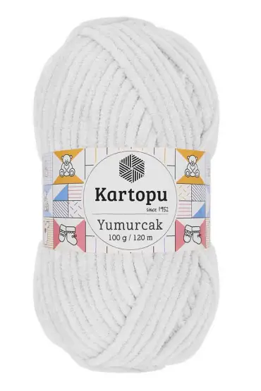 Kartopu Yumurcak El Örgü İpi  Beyaz K010