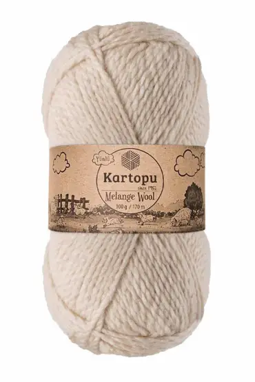 Kartopu Melange Wool El Örgü İpi Bej K855