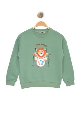 Erkek Çocuk Baskılı Sweat Mint