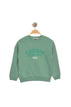 Baskılı Erkek Çocuk Sweat Mint