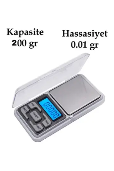 Dijital Hassas Elektronik Kuyumcu Cep Terazisi Tartı 200 gr 0.01 gr (4767)