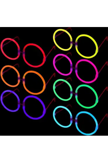 Glow Stick Parti Gözlüğü Glow Partisi Yuvarlak Şekilli Fosforlu Gözlük 6 Adet