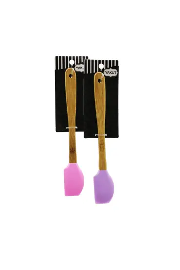 BAMBU AHŞAP SAPLI SİLİKON PASTA SPATULA (4767)