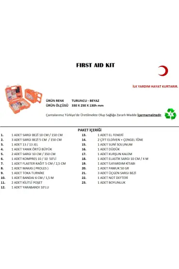 Büyük Boy İlk Yardım Seti First Aid Kit (4767)