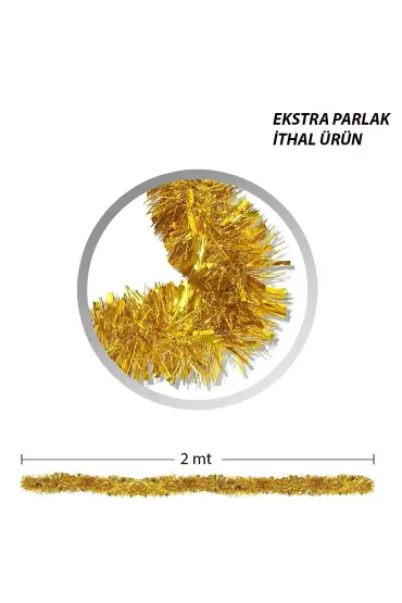 Parti İçin Sim Süs 2 Metre Uzunluk 8 Cm Genişlik Altın Renk İthal