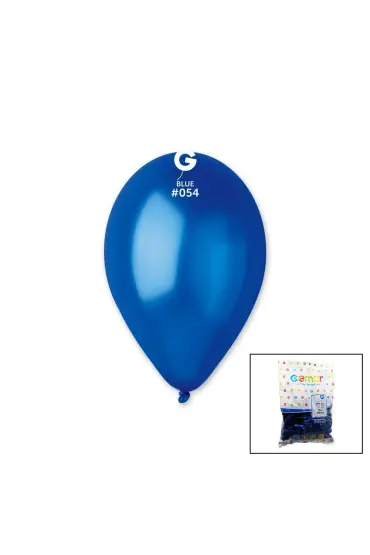 GM-110-36-54 METALİK - MAVİ BALON 11&apos&apos - 28CM - 100 PARÇA (4767)