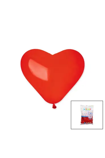 KIRMIZI KALP BALON 10 İNÇ - 25CM - 100PCS (4767)