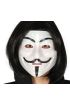 Siyah Renk Takma Kısa Saç ve V For Vendetta Maskesi Anonymous Maskesi (4767)