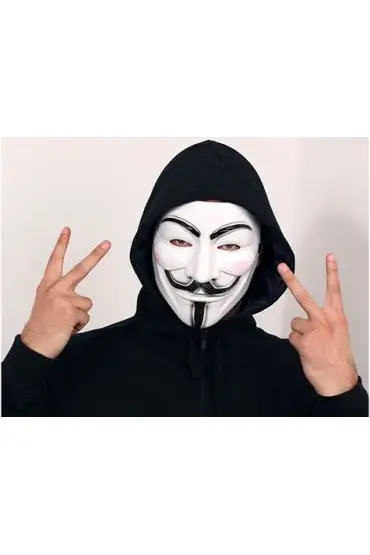 Beyaz Renk V For Vendetta Maskesi Yerli Üretim (4767)