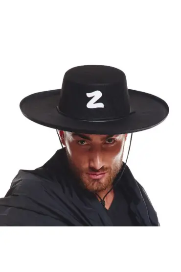 Z Logolu Yetişkin Boy Bağcıklı Zorro Şapkası (4767)