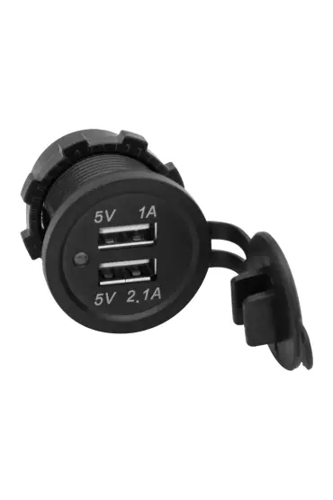 IC-266C PANO TİPİ USB 8-32V GİRİŞ 5V 1A / 5V 2.1A ÇIKIŞ KULAKSIZ 30MM USB (4767)